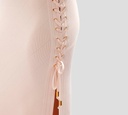Elisabetta Franchi - VESTIDO DE PUNTO DE UNA SOLA MANGA CREMA