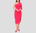 Elisabetta Franchi - VESTIDO DE PUNTO ASIMÉTRICO CON TRENZADO LATERAL