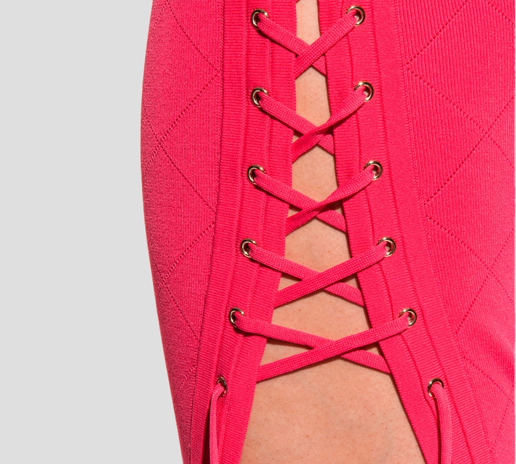 Elisabetta Franchi - VESTIDO DE PUNTO ASIMÉTRICO CON TRENZADO LATERAL