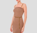 Elisabetta Franchi - VESTIDO ESTILO BAMBU CON CADENAS DORADAS