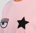 Chiara Ferragni - FRANELA MANGA CORTA ROSADA CON LOGO DE OJO Y ESTRELLA