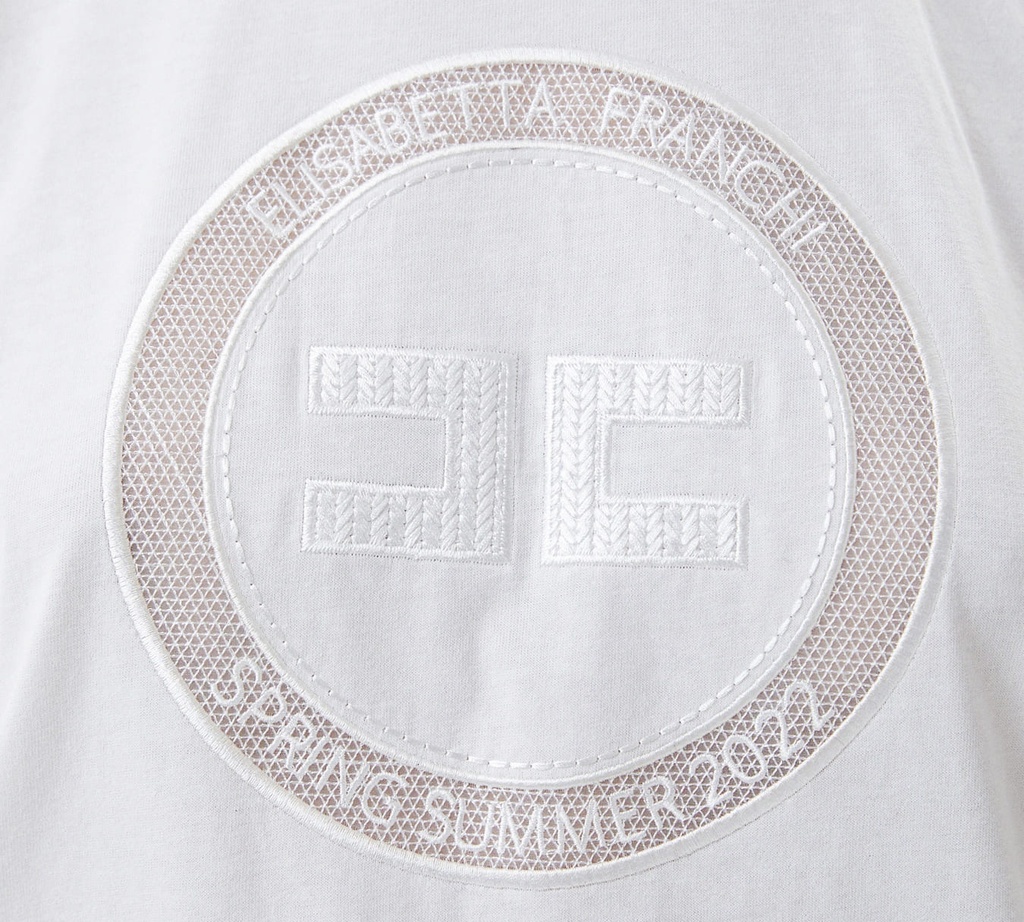 Elisabetta Franchi - FRANELA BLANCA CON LOGO BORDADO