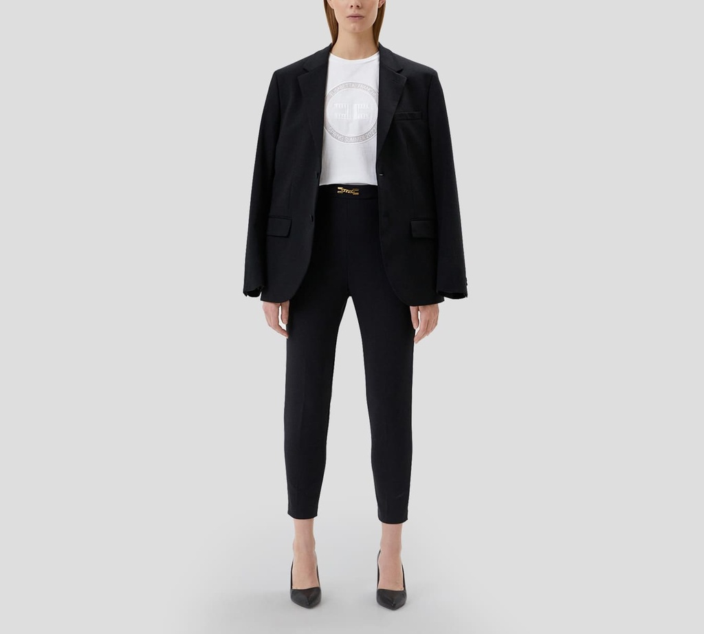 Elisabetta Franchi - FRANELA BLANCA CON LOGO BORDADO