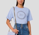 Elisabetta Franchi - FRANELA LILA CON LOGO BORDADO