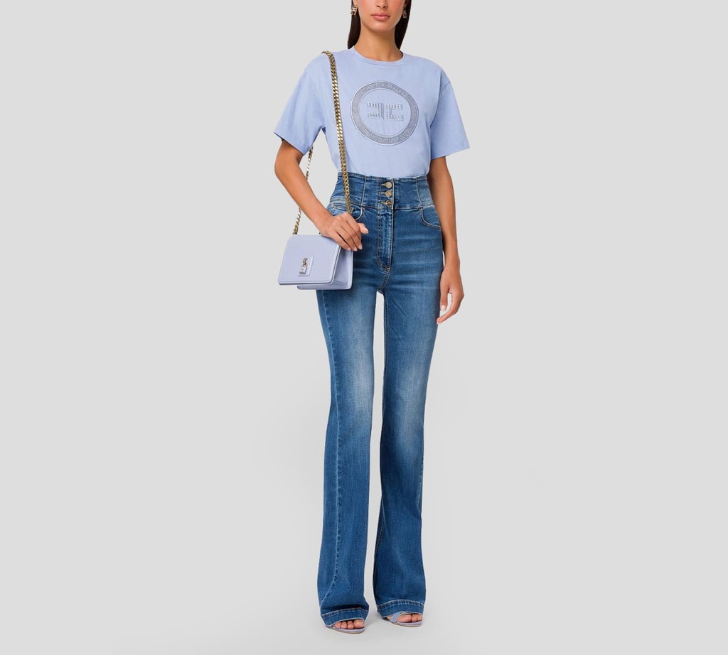Elisabetta Franchi - FRANELA LILA CON LOGO BORDADO