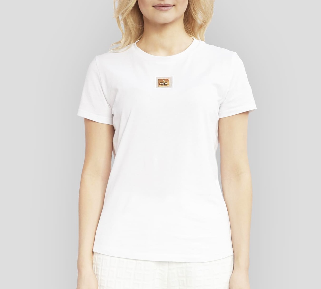 Elisabetta Franchi - FRANELA BASICA CON BROCHE EN EL PECHO