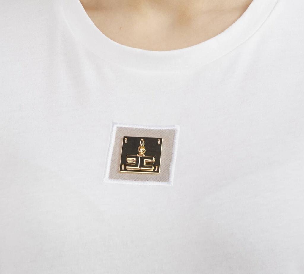 Elisabetta Franchi - FRANELA BASICA CON BROCHE EN EL PECHO