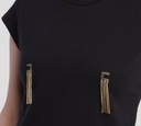 Elisabetta Franchi - FRANELA NEGRA CON COLGANTES
