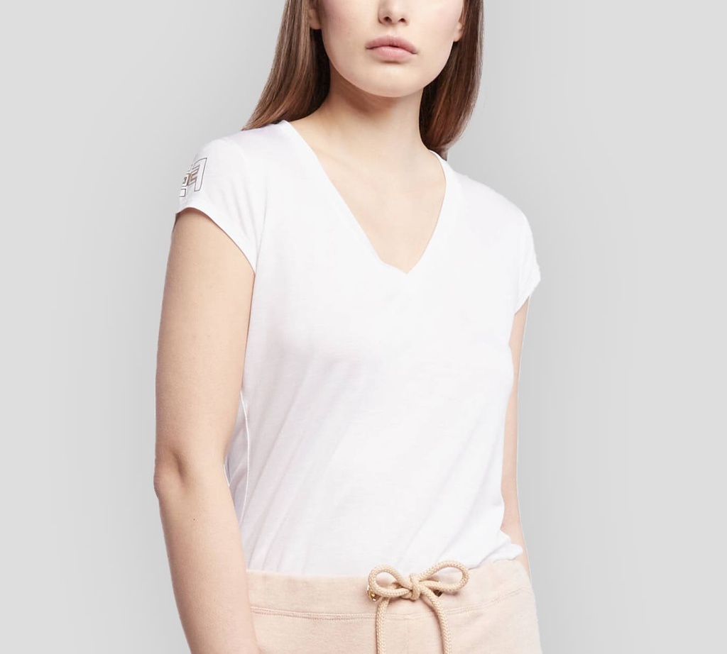 Elisabetta Franchi - FRANELA BLANCA CUELLO EN V
