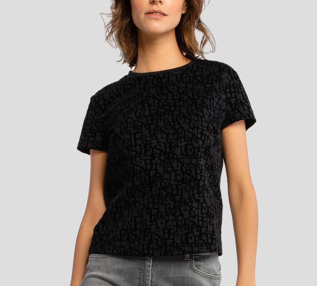 Elisabetta Franchi - FRANELA NEGRA CON PATRON DE LOGO