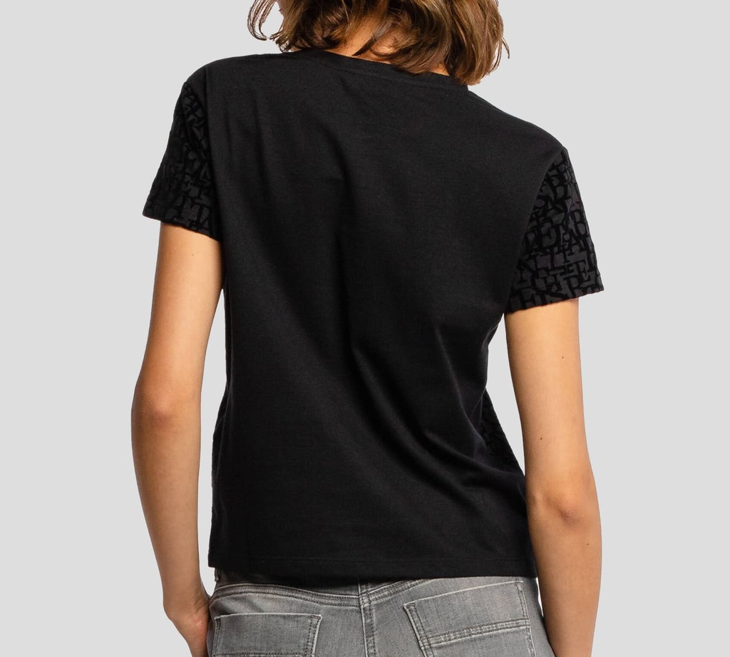 Elisabetta Franchi - FRANELA NEGRA CON PATRON DE LOGO
