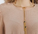 Elisabetta Franchi - VESTIDO BRONCE BRILLANTE