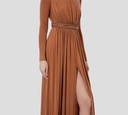 Elisabetta Franchi - VESTIDO NARANJA CLARO CON DETALLES DORADOS