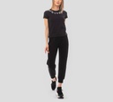Elisabetta Franchi - MONO NEGRO CON DETALLES DORADOS