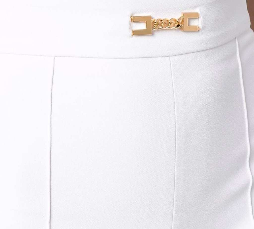 Elisabetta Franchi - PANTALON BLANCO BOTA ANCHA