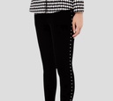 Elisabetta Franchi - PANTALON DE GAMUSA NEGRO CON DETALLES DORADOS