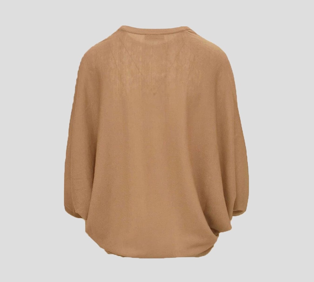 Elisabetta Franchi - PULL OVER CAMEL CUELLO EN V