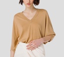 Elisabetta Franchi - PULL OVER CAMEL CUELLO EN V