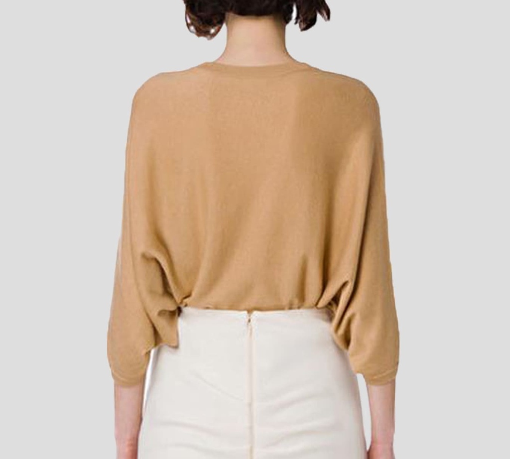 Elisabetta Franchi - PULL OVER CAMEL CUELLO EN V
