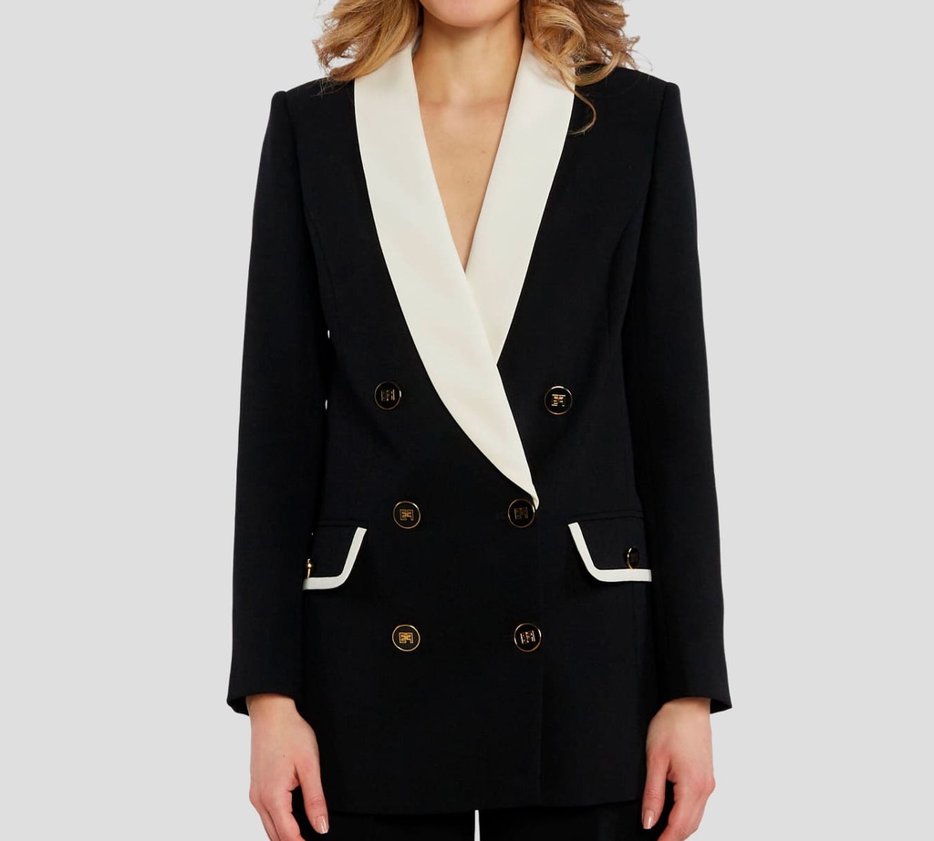 Elisabetta Franchi - BLAZER VERDE CON BOTONES VERDES/DORADO