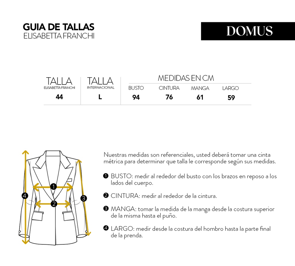 Elisabetta Franchi - BLAZER BASICO CON BOTONES DORADOS