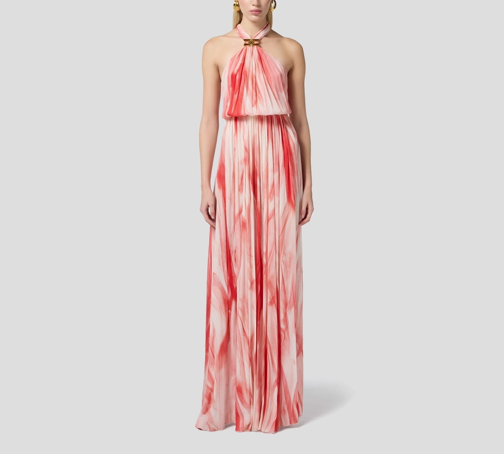 Elisabetta Franchi - VESTIDO DE VISCOSA CON ESTAMPADO DE TUL