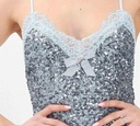 Elisabetta Franchi - VESTIDO LARGO DE LENTEJUELAS CON DETALLES DE ENCAJE