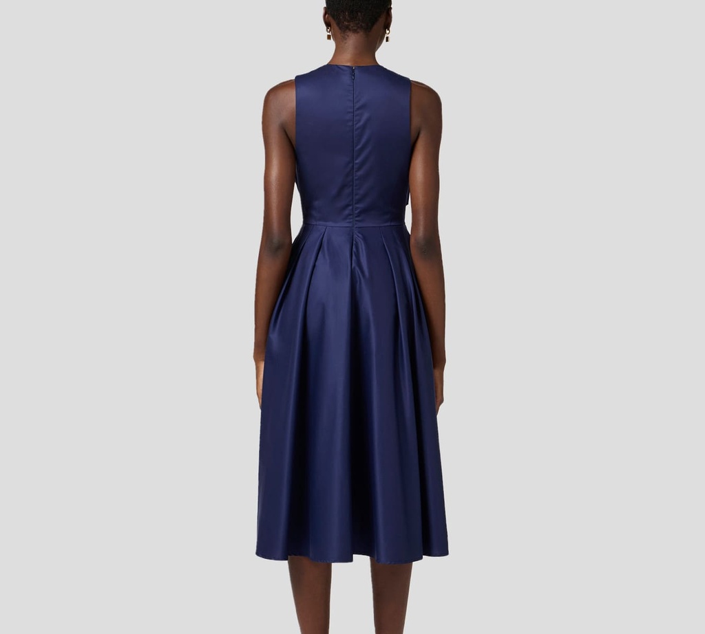 Elisabetta Franchi - VESTIDO DE POPELINA DE ALGODÓN POR DEBAJO DE LA RODILLA