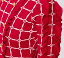 Elisabetta Franchi - VESTIDO ROJO CON PATRON DE LOGO EN BLANCO