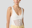 Elisabetta Franchi - BODY SIN MANGAS EN VISCOSA CON TRANSPARENCIAS