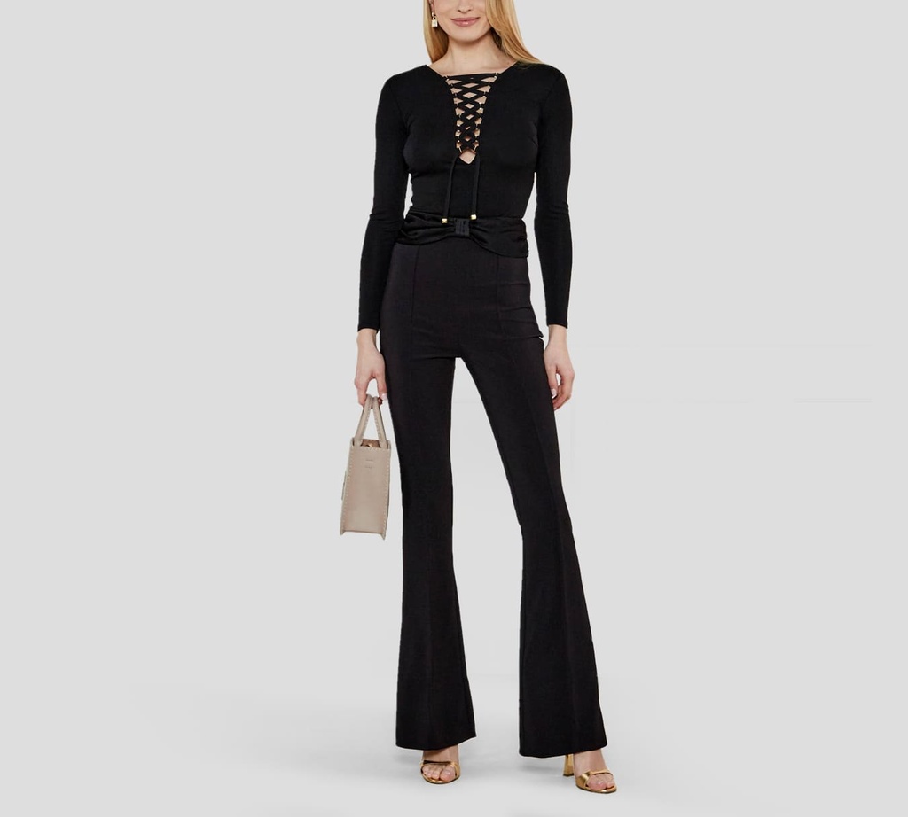 Elisabetta Franchi - BODY DE PUNTO TRENZADO CON CORDONES