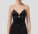 Elisabetta Franchi - BODY DE LYCRA CON TIRAS EN TUL