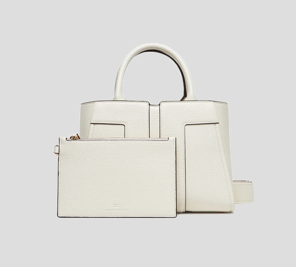 Elisabetta Franchi - CARTERA MEDIANA EN CUERO SINTÉTICO CON LOGO EN RELIEVE