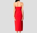 Elisabetta Franchi - VESTIDO ROJO CON BROCHE EN EL PECHO