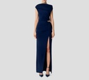Elisabetta Franchi - VESTIDO AZUL REY CON BROCHE DORADO