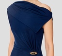 Elisabetta Franchi - VESTIDO AZUL REY CON BROCHE DORADO