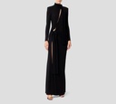 Elisabetta Franchi - VESTIDO NEGRO CON BROCHE DORADO Y BRILLANTE