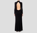 Elisabetta Franchi - VESTIDO NEGRO CON BROCHE DORADO Y BRILLANTE