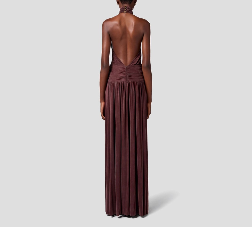 Elisabetta Franchi - VESTIDO DE GALA CON ESPALDA DESCUBIERTA Y CUELLO ALTO