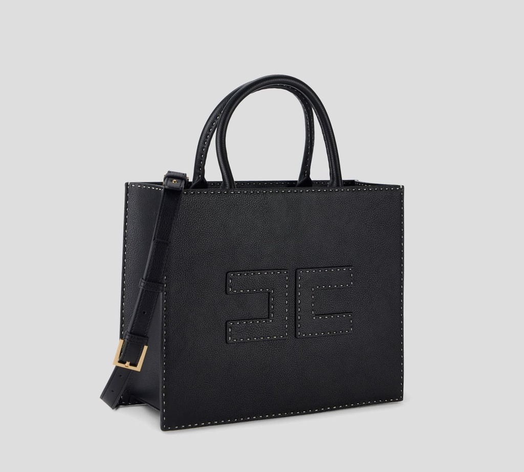 Elisabetta Franchi - CARTERA MEDIANA CON TIRA REMOVIBLE Y COSTURAS CONTRASTANTES