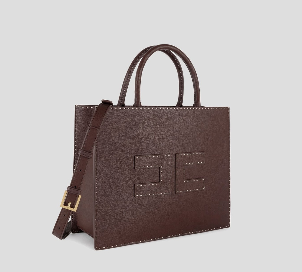 Elisabetta Franchi - CARTERA MEDIANA CON TIRA REMOVIBLE Y COSTURAS CONTRASTANTES