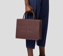 Elisabetta Franchi - CARTERA MEDIANA CON TIRA REMOVIBLE Y COSTURAS CONTRASTANTES