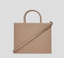 Elisabetta Franchi - CARTERA MARRON CLARO CON COSTURA BLANCA