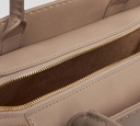 Elisabetta Franchi - CARTERA MARRON CLARO CON COSTURA BLANCA