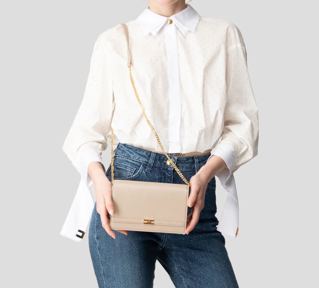 Elisabetta Franchi - CARTERA DE MANO MARRON CHARO
