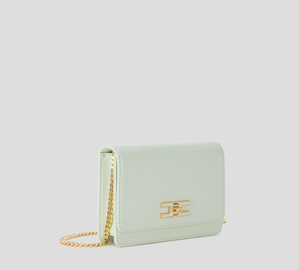 Elisabetta Franchi - CARTERA DE MANO VERDE ACQUA CON PASADOR