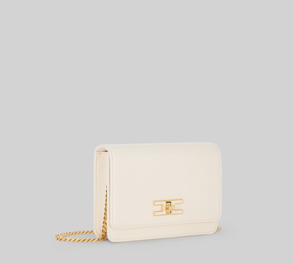 Elisabetta Franchi - CARTERA DE MANO BLANCO PERLA CON PASADOR