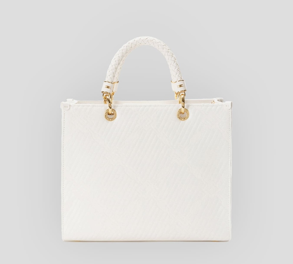 Elisabetta Franchi - CARTERA BLANCA TEXTURIZADA