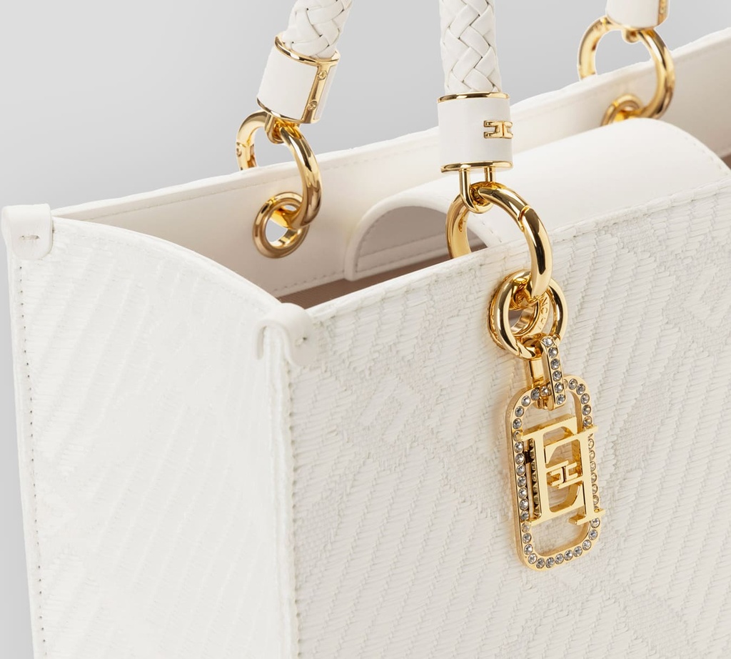 Elisabetta Franchi - CARTERA BLANCA TEXTURIZADA