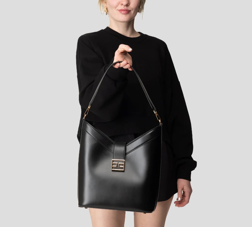 Elisabetta Franchi - CARTERA NEGRA DE ASA GRANDE